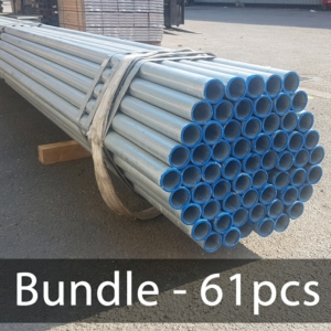 BUNDLE (61pcs) of 21ft Scaffold Tube – Galv 48.3mm o/d, 4mm Wall
